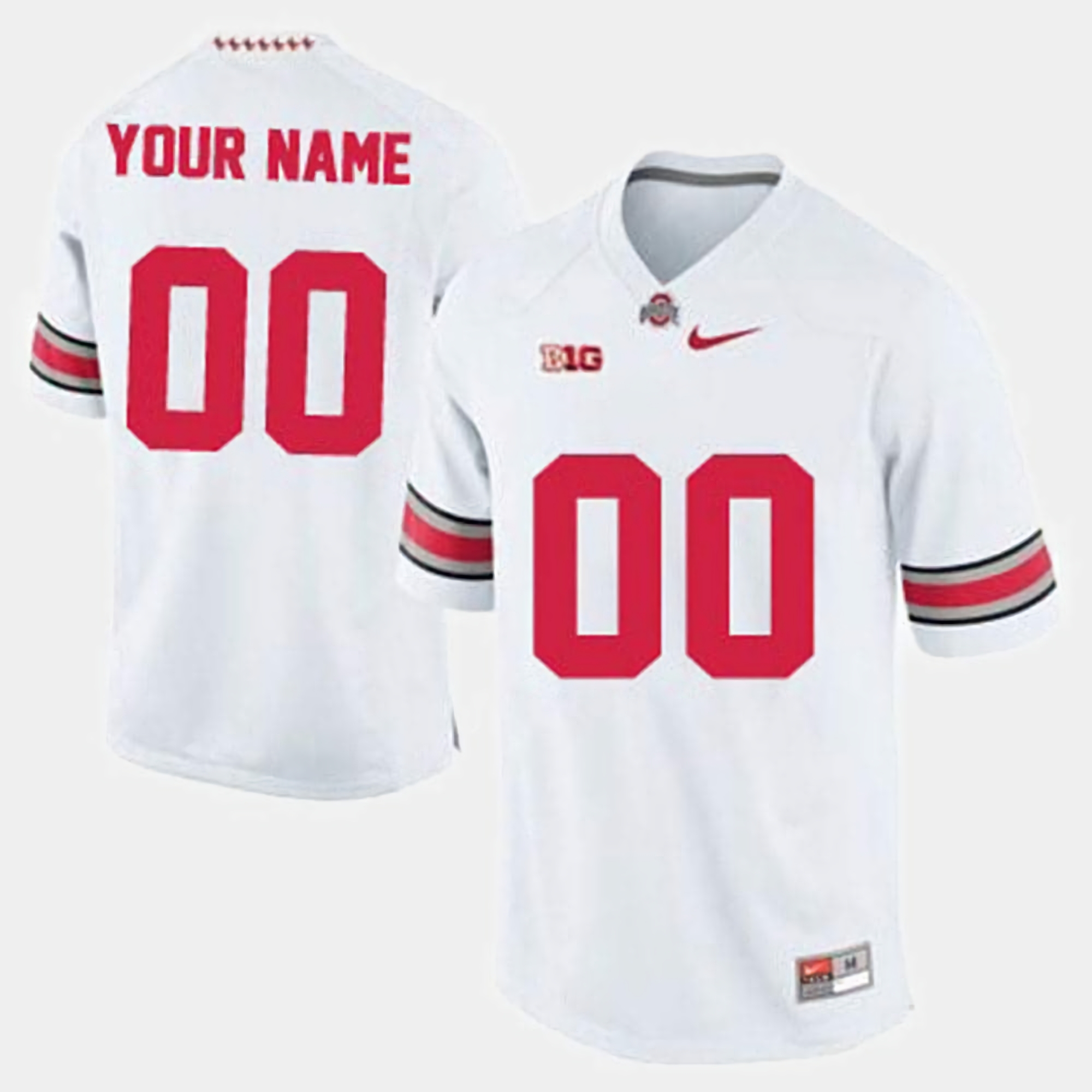 Ohio State Buckeyes Custom Men's #00 White Authentic Stitched College Football Jersey